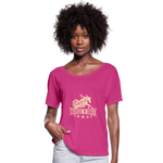 Frauen T-Shirt mit Fledermausärmeln von Bella + Canvas - Fuchsiarot
